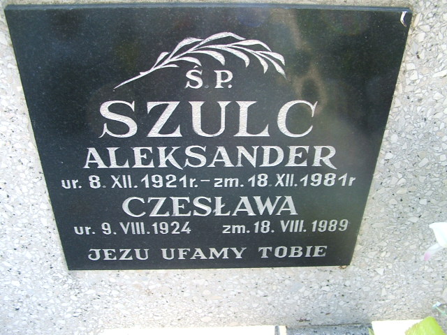 Aleksander Szulc 1921 Trzebinia - Grobonet - Wyszukiwarka osób pochowanych