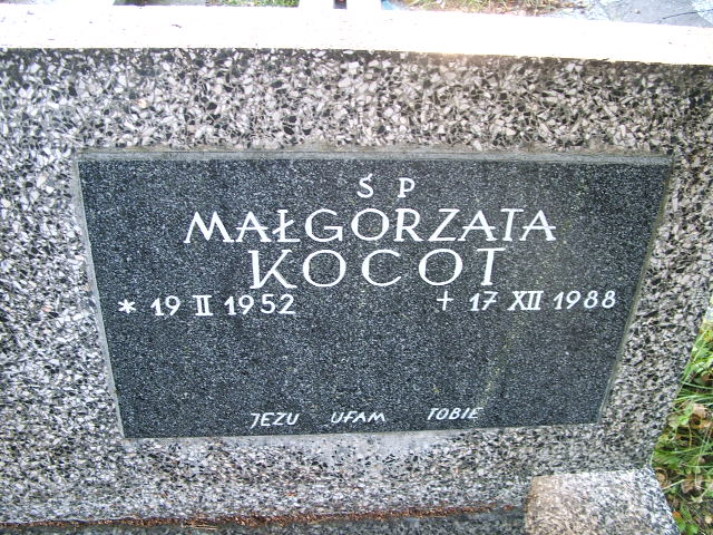 Małgorzata Kocot 1952 Trzebinia - Grobonet - Wyszukiwarka osób pochowanych