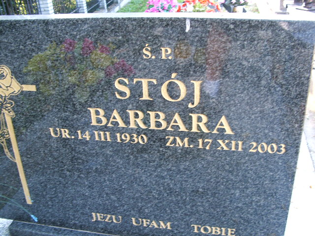 Barbara Stój 1930 Trzebinia - Grobonet - Wyszukiwarka osób pochowanych
