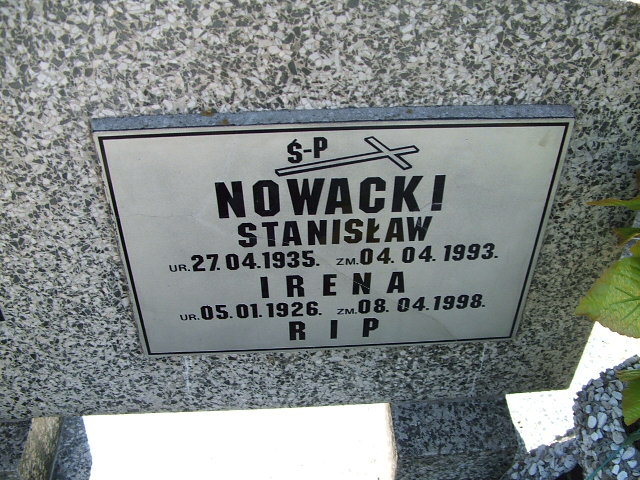 Irena Nowacka 1926 Trzebinia - Grobonet - Wyszukiwarka osób pochowanych