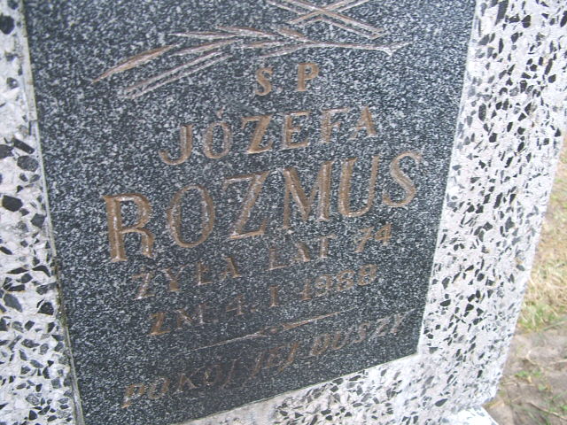 Józefa Rozmus 1913 Trzebinia - Grobonet - Wyszukiwarka osób pochowanych