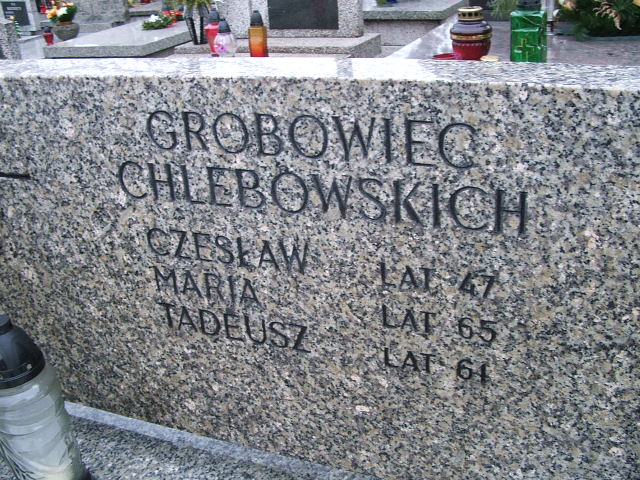 Tadeusz Chlebowski 1921 Trzebinia - Grobonet - Wyszukiwarka osób pochowanych