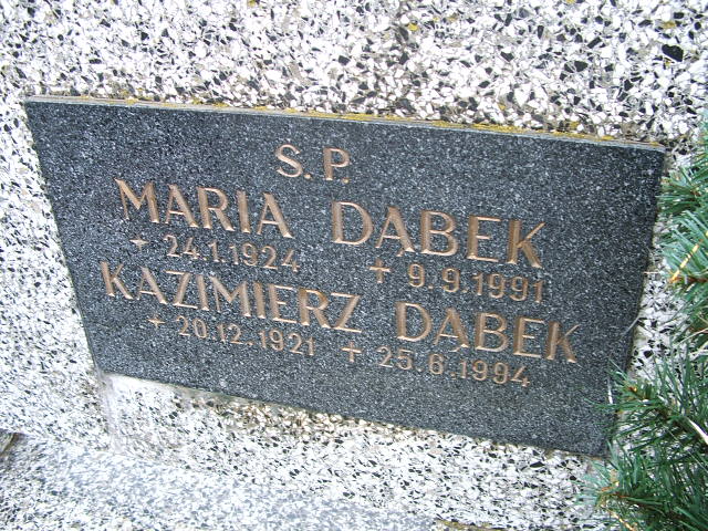 Kazimierz Dąbek 1921 Trzebinia - Grobonet - Wyszukiwarka osób pochowanych