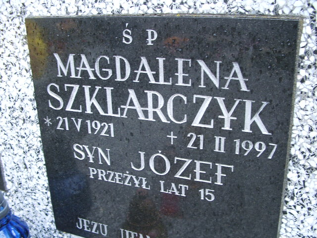 Magdalena Szklarczyk 1921 Trzebinia - Grobonet - Wyszukiwarka osób pochowanych