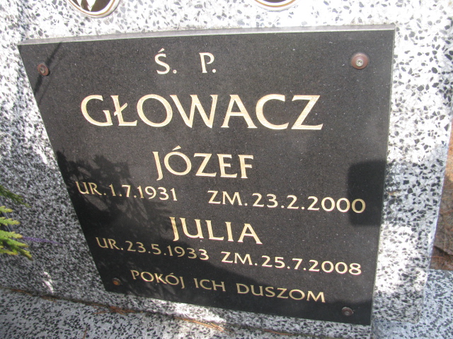 Julia Głowacz  1933 Trzebinia - Grobonet - Wyszukiwarka osób pochowanych