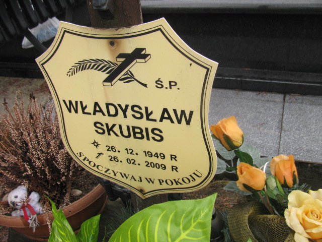 Władysław Skubis 1949 Trzebinia - Grobonet - Wyszukiwarka osób pochowanych